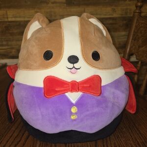 Squishmallows Reginald Vampire Corgi Treat Pail Ultra Soft Official Plush Bag
